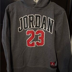 Jordan Gray Hoodie with Red and White Details